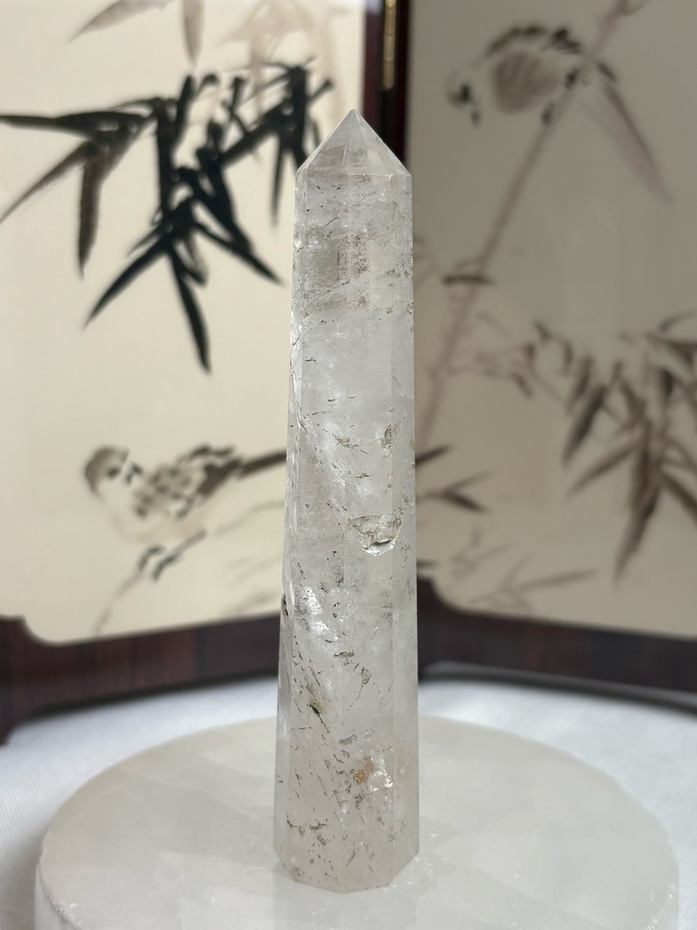 Clear quartz tower